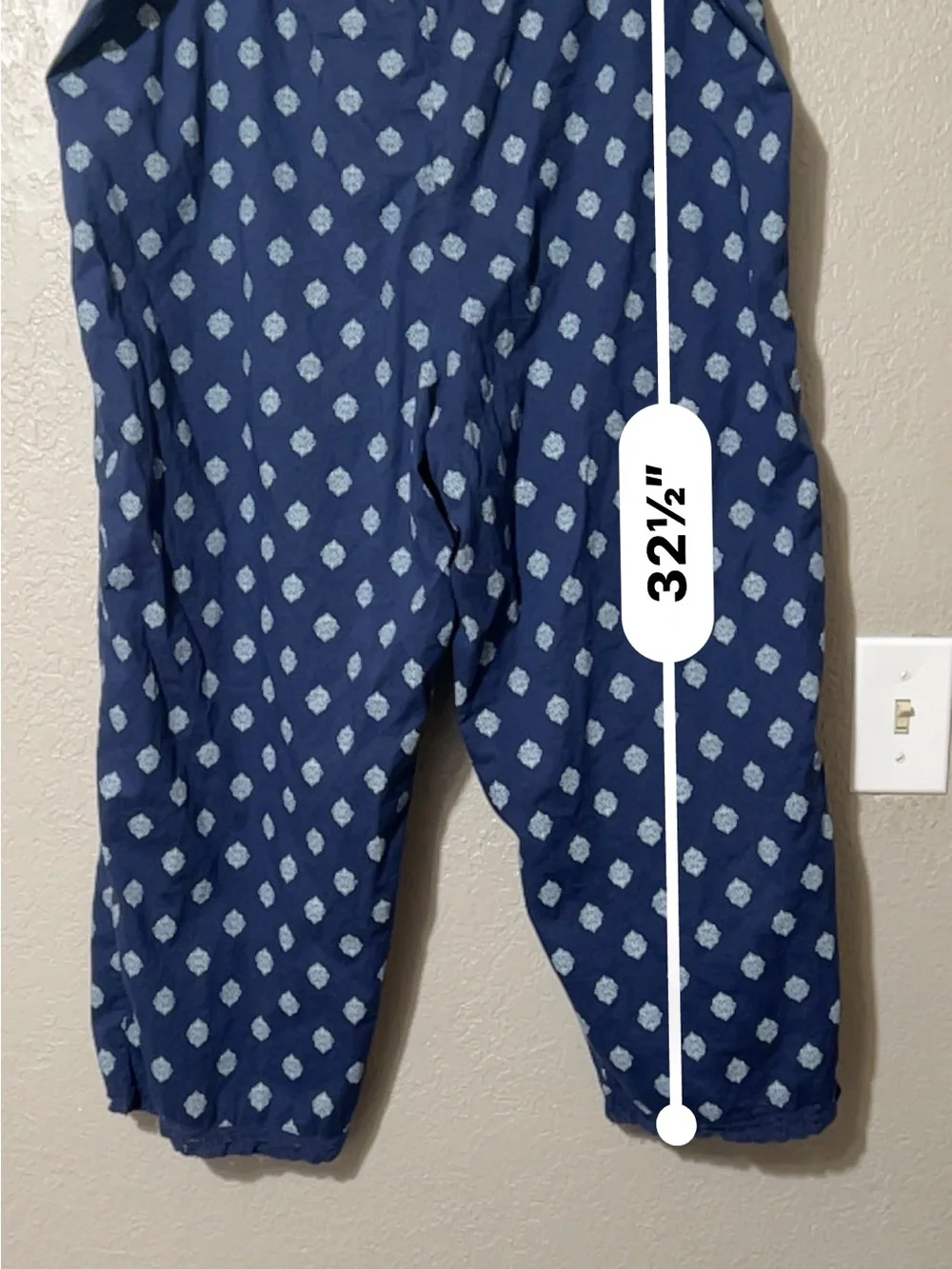 Navy Blue Patterned Women PJ Set